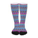 Boho Indian Lotus Pattern Print Long Socks