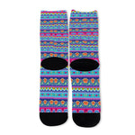 Boho Indian Lotus Pattern Print Long Socks
