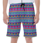 Boho Indian Lotus Pattern Print Men's Beach Shorts