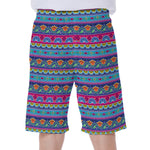 Boho Indian Lotus Pattern Print Men's Beach Shorts