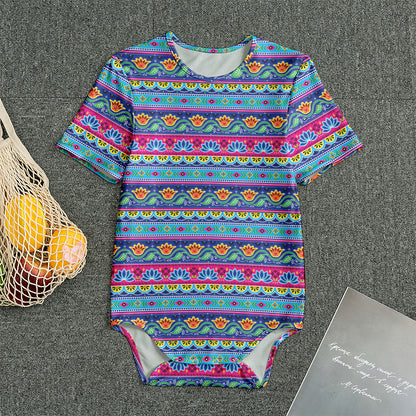 Boho Indian Lotus Pattern Print Men's Bodysuit