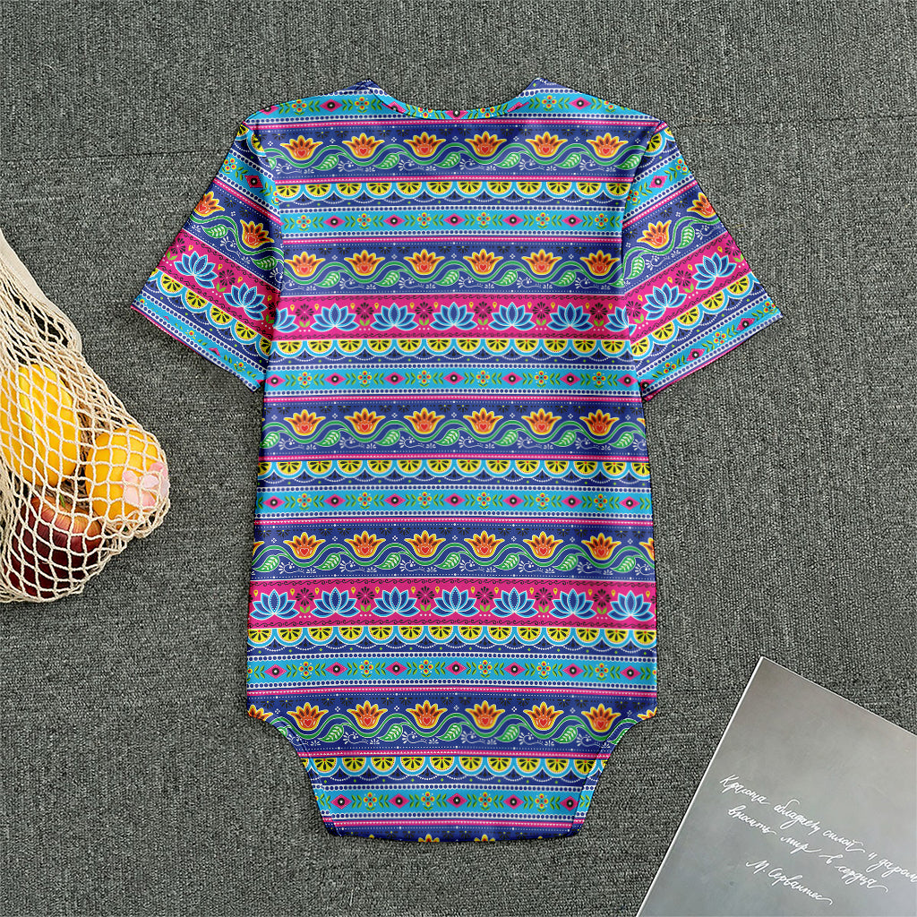 Boho Indian Lotus Pattern Print Men's Bodysuit