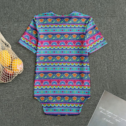 Boho Indian Lotus Pattern Print Men's Bodysuit