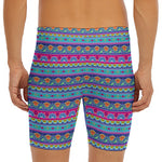 Boho Indian Lotus Pattern Print Men's Long Boxer Briefs