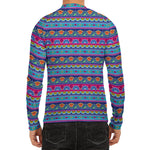 Boho Indian Lotus Pattern Print Men's Long Sleeve Rash Guard
