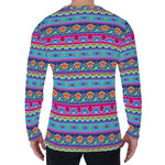 Boho Indian Lotus Pattern Print Men's Long Sleeve T-Shirt