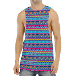 Boho Indian Lotus Pattern Print Men's Muscle Tank Top