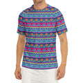 Boho Indian Lotus Pattern Print Men's Short Sleeve Rash Guard