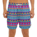 Boho Indian Lotus Pattern Print Men's Split Running Shorts