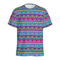 Boho Indian Lotus Pattern Print Men's Athletic T-Shirt