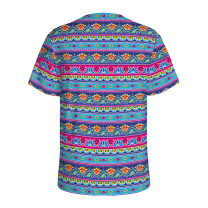 Boho Indian Lotus Pattern Print Men's Sports T-Shirt