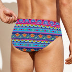 Boho Indian Lotus Pattern Print Men's Swim Briefs