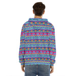 Boho Indian Lotus Pattern Print Men's Velvet Pullover Hoodie