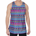 Boho Indian Lotus Pattern Print Men's Velvet Tank Top