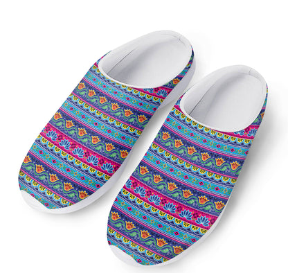Boho Indian Lotus Pattern Print Mesh Casual Shoes