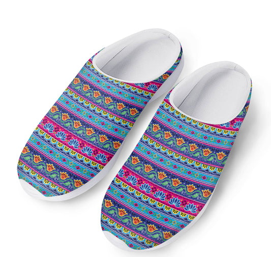 Boho Indian Lotus Pattern Print Mesh Casual Shoes