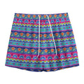 Boho Indian Lotus Pattern Print Mesh Shorts