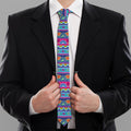 Boho Indian Lotus Pattern Print Necktie