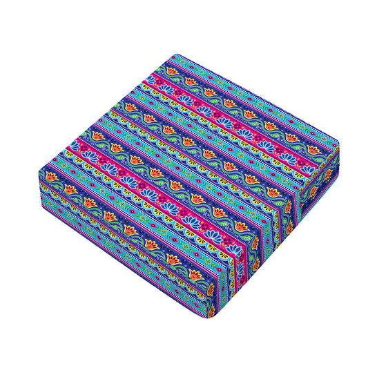 Boho Indian Lotus Pattern Print Outdoor Seat Cushion Cover