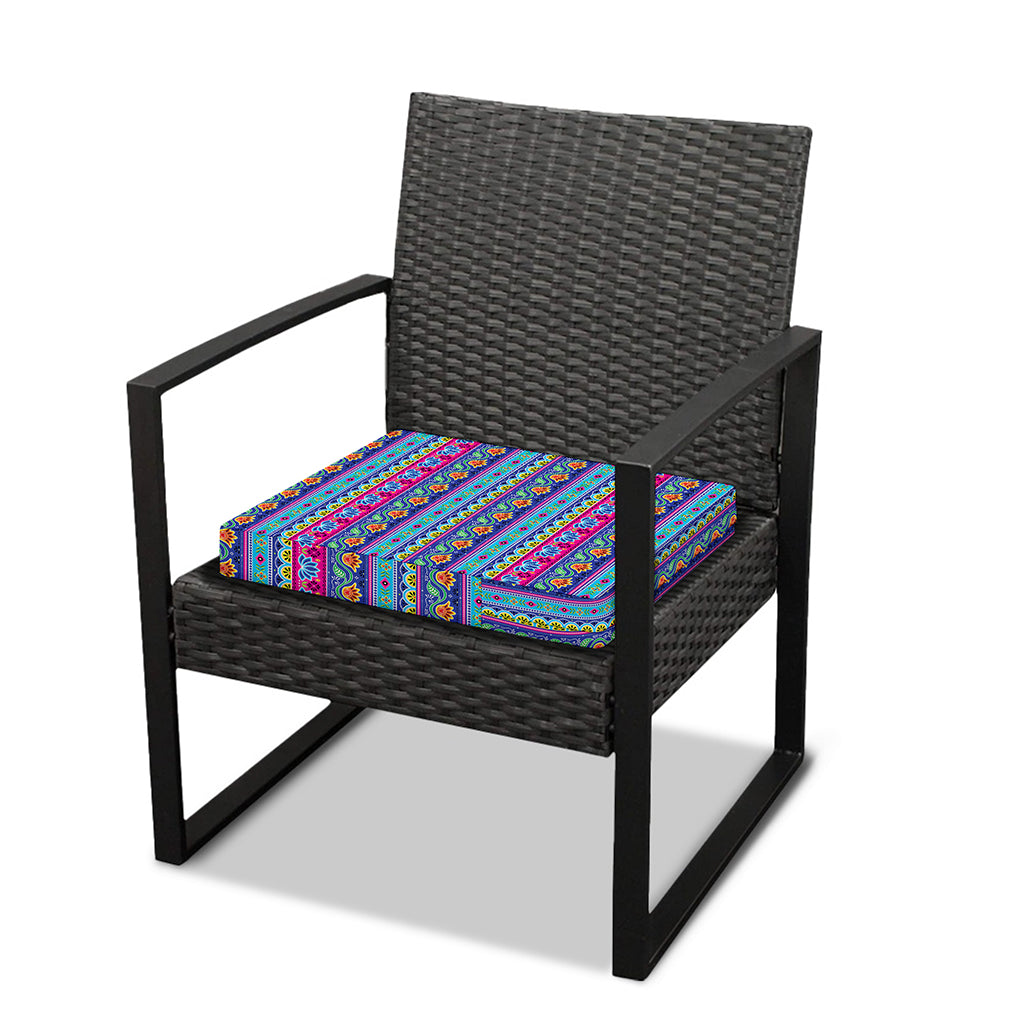 Boho Indian Lotus Pattern Print Outdoor Seat Cushion Cover