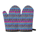 Boho Indian Lotus Pattern Print Oven Mitts