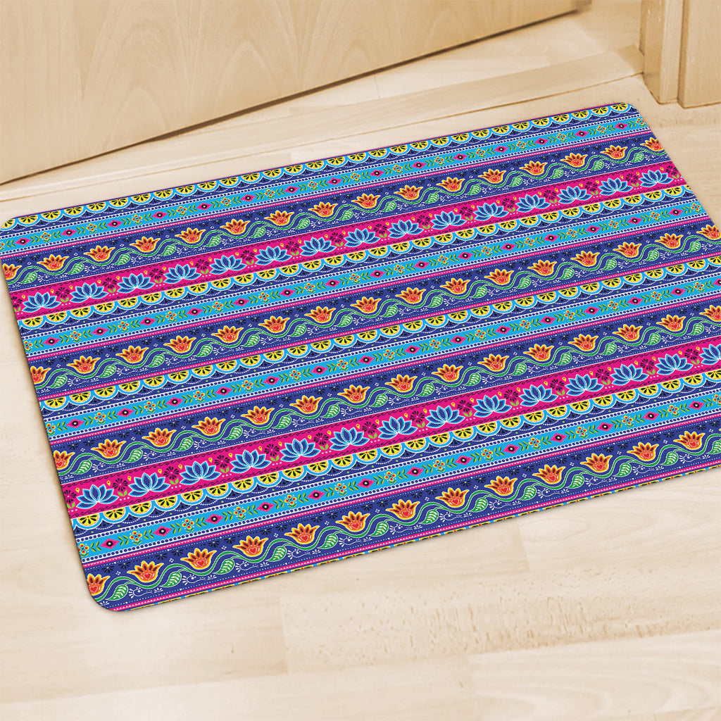 Boho Indian Lotus Pattern Print Polyester Doormat