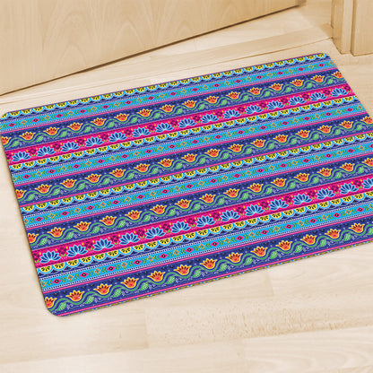 Boho Indian Lotus Pattern Print Polyester Doormat