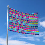Boho Indian Lotus Pattern Print Polyester Flag