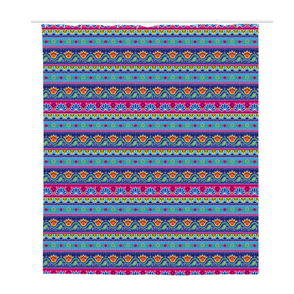 Boho Indian Lotus Pattern Print Polyester Shower Curtain