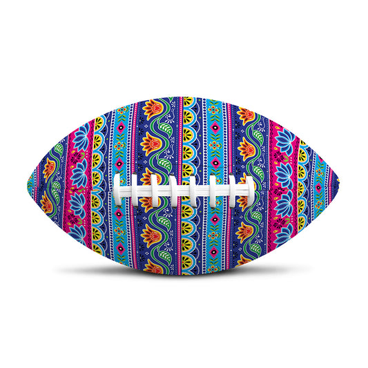 Boho Indian Lotus Pattern Print Rugby Ball
