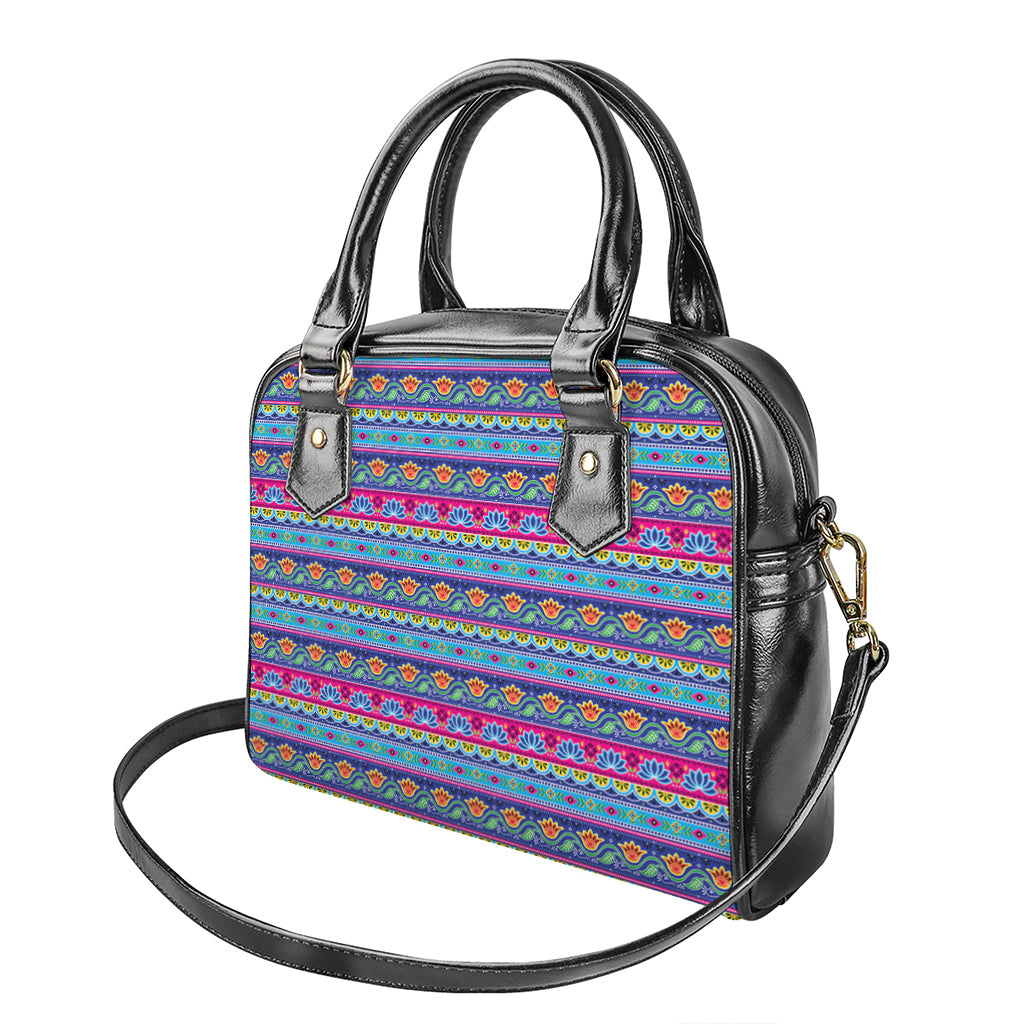 Boho Indian Lotus Pattern Print Shoulder Handbag