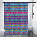 Boho Indian Lotus Pattern Print Shower Curtain