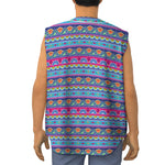 Boho Indian Lotus Pattern Print Sleeveless Baseball Jersey
