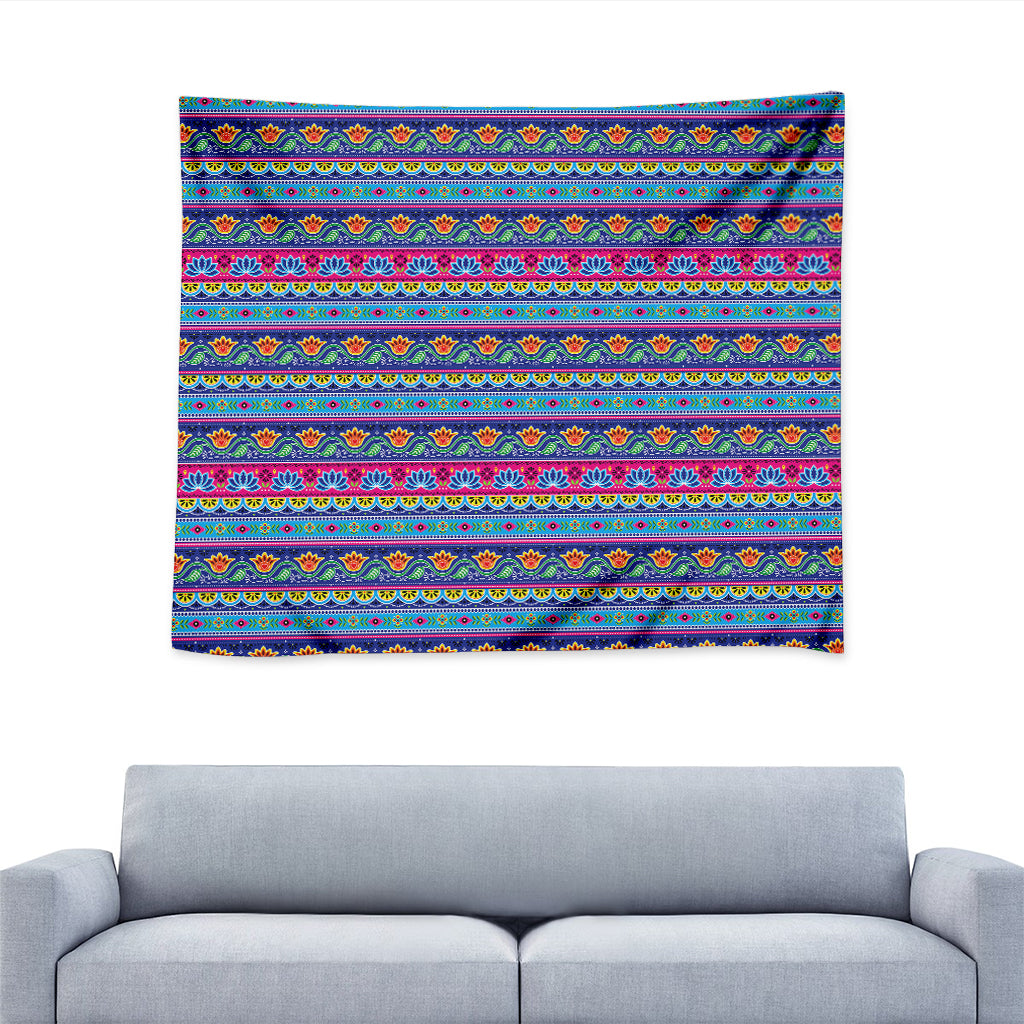 Boho Indian Lotus Pattern Print Tapestry