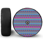 Boho Indian Lotus Pattern Print Tire Cover With Camera Hole