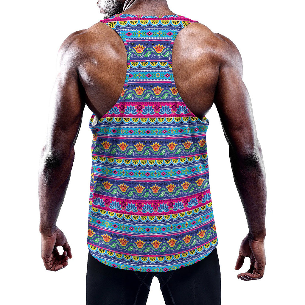 Boho Indian Lotus Pattern Print Training Tank Top