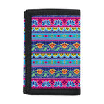 Boho Indian Lotus Pattern Print Trifold Wallet