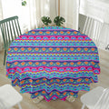 Boho Indian Lotus Pattern Print Waterproof Round Tablecloth