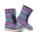 Boho Indian Lotus Pattern Print Winter Boots