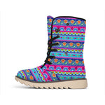 Boho Indian Lotus Pattern Print Winter Boots