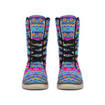 Boho Indian Lotus Pattern Print Winter Boots