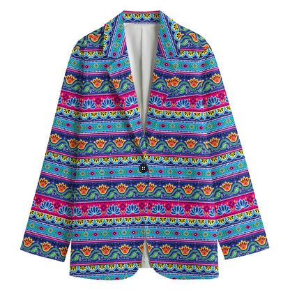 Boho Indian Lotus Pattern Print Women's Blazer