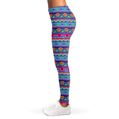 Boho Indian Lotus Pattern Print Women's Leggings