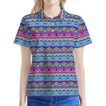 Boho Indian Lotus Pattern Print Women's Polo Shirt