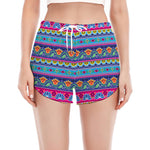 Boho Indian Lotus Pattern Print Women's Split Running Shorts
