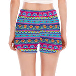 Boho Indian Lotus Pattern Print Women's Split Running Shorts