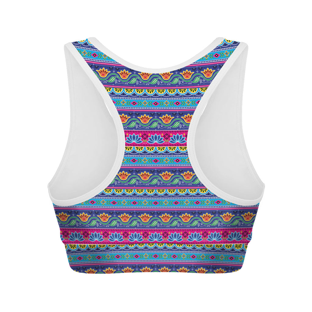 Boho Indian Lotus Pattern Print Women's Sports Bra