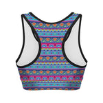 Boho Indian Lotus Pattern Print Women's Sports Bra