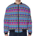Boho Indian Lotus Pattern Print Zip Sleeve Bomber Jacket