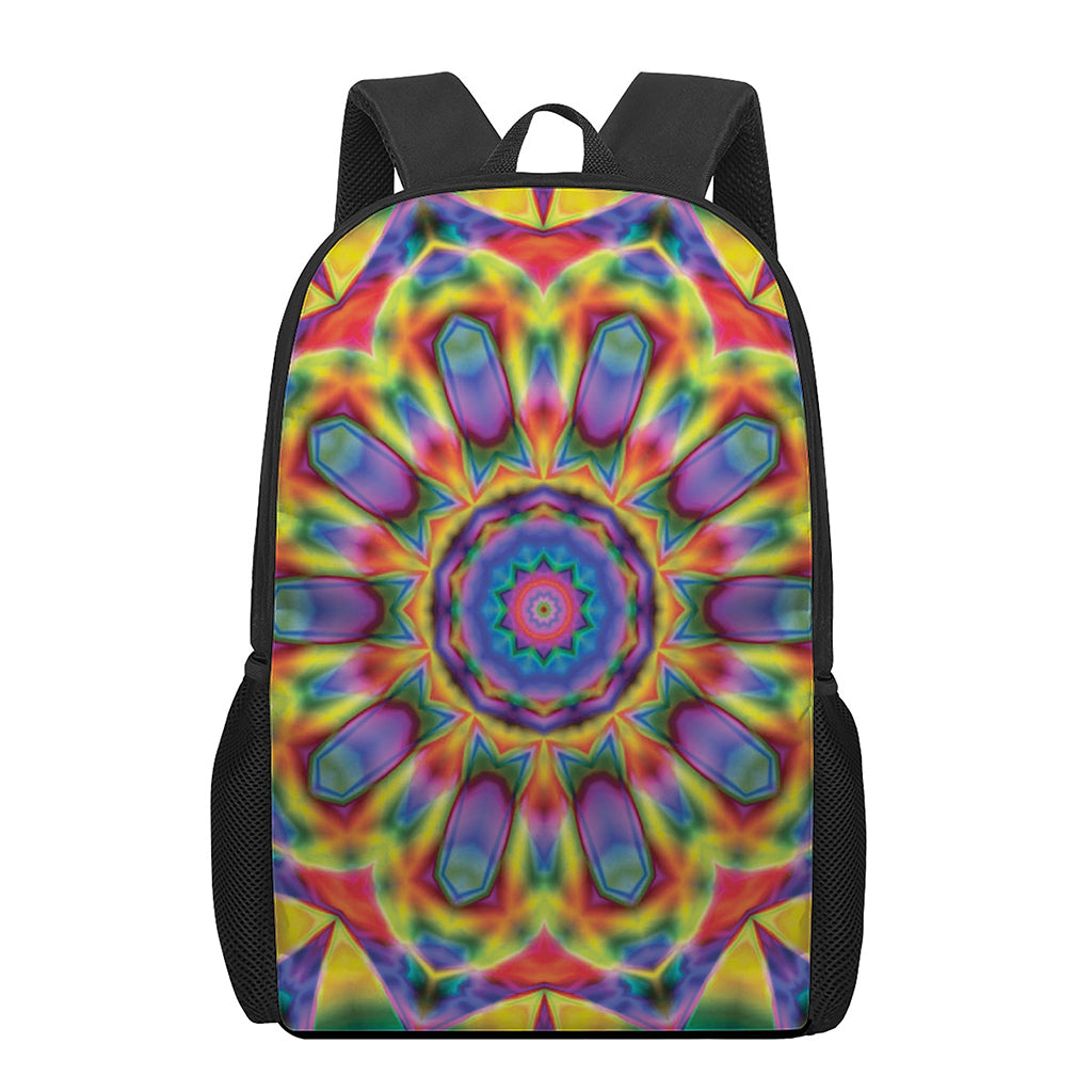 Boho Kaleidoscope Print 17 Inch Backpack